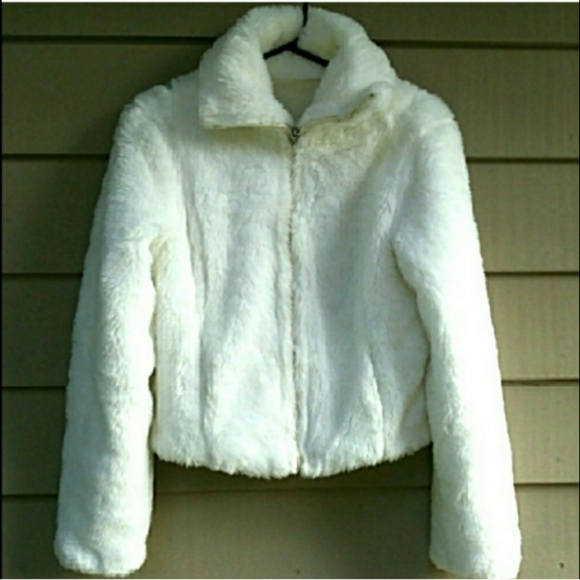 Vintage White Plush Jacket Small - Picture 5 of 8
